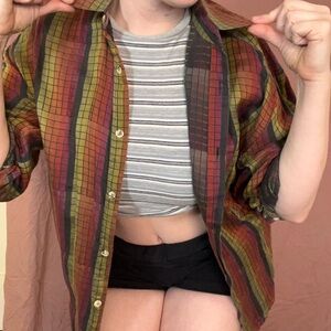 Multicolor vintage Plaid Men's Shirt